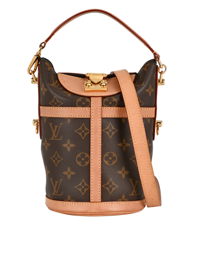 Duffle Bucket Bag, &pound;995, Handbags, Brown, Canvas, Front view